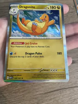 Pokemon TCG Dragonite 149/165 Scarlet & VIolet: Pokemon 151 Holo Rare - NP - Image 3