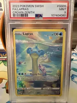 2023 Pokemon Crown Zenith GG05 Full Art/Lapras PSA 9 - Image 1