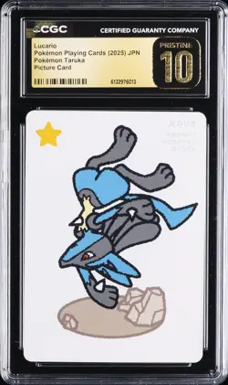 2025 POKEMON PLAYING CARDS JPN LUCARIO CGC 10 PRISTINE - Image 1