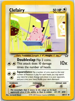 Pokemon 2000 Clefairy Uncommon Unlimited Neo Genesis N1 030/111 MP/HP - Image 1