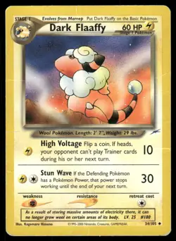 2002 Pokemon Dark Flaaffy Uncommon Neo Destiny 34/105 Unlimited DMG - Image 1