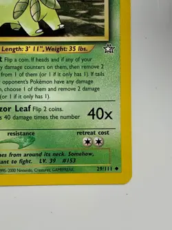 ** Pokemon TCG Bayleef Neo Genesis 29/111 Regular 1st Edition Uncommon - Image 2