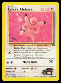 ERIKA'S CLEFAIRY 40/132 VINTAGE UNCOMMON GYM CHALLENGE POKEMON HP - Image 1