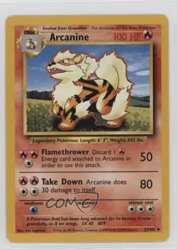 Arcanine Pokemon Base Set #23 1999 - Image 1