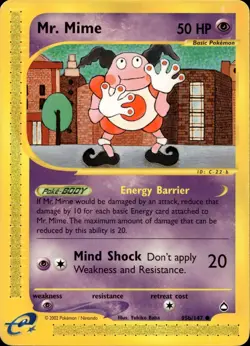 MR. MIME (95A) 95A/147 COMMON AQUAPOLIS POKEMON MP - Image 1