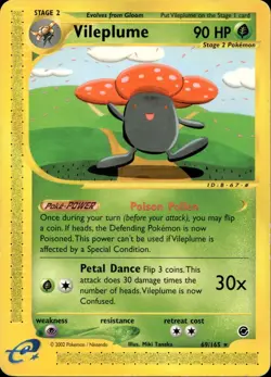 VILEPLUME 69/165 RARE EXPEDITION BASE SET POKEMON MP/LP- - Image 1