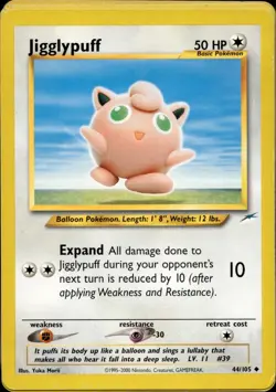 JIGGLYPUFF 44/105 UNCOMMON NEO DESTINY POKEMON UNLIMITED MP/LP- - Image 1