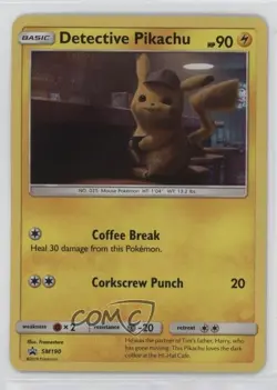 Detective Pikachu Pokemon Sun & Moon Black Star Promo #SM190 - Image 1