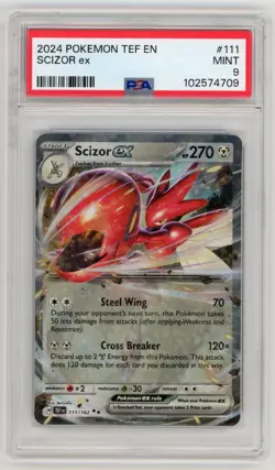Scizor ex 111/162 PSA 9 GEM MINT Pokemon SV Scarlet & Violet Temporal Forces - Image 1