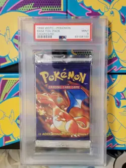 Pokemon 1999 Base Set Unlimited Charizard Sealed Booster Pack PSA 9 - Image 1