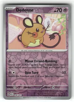 Dedenne 036/091 Reverse Holo Paldean Fates Pokemon TCG - Image 1