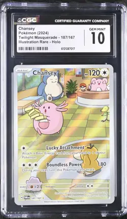 2024 POKEMON TWILIGHT MASQUERADE #187/167 CHANSEY CGC 10 GEM MINT - Image 1