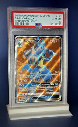 PSA 10 💎 Lucario GX Full Art 122/131 Forbidden Light Pokemon LOW POP!! - Image 1