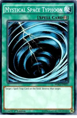 YUGIOH 3x Mystical Space Typhoon WIRA-EN051 1st edition Near-Mint NM x 3 - Image 1