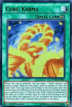 Yugioh - Cubic Karma (Secret Rare) (SECRET) (1st Edition) - MVP1-ENS41 (P) - Image 1