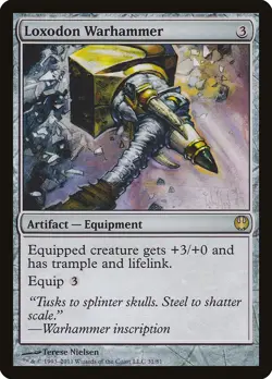 Loxodon Warhammer Knights vs. Dragons NM Artifact Rare MAGIC MTG CARD ABUGames - Image 1