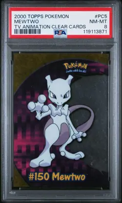 PSA 8 2000 TV Animation Clear Card Mewtwo PC5 Pokemon Card - Image 1