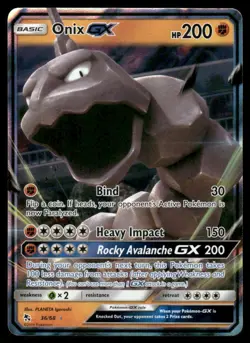 Pokemon Cards Onix GX 36/68 Hidden Fates Holo GX Rare NM - Image 1