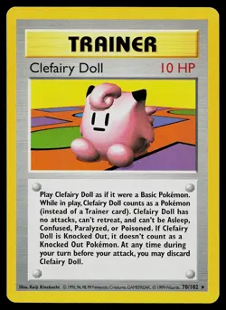 Pokemon Card - Clefairy Doll Base Set Shadowless 70/102 Rare - Image 1