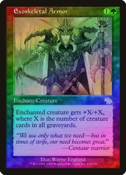 Exoskeletal Armor FOIL Judgment PLD Green Uncommon MAGIC MTG CARD ABUGames - Image 1