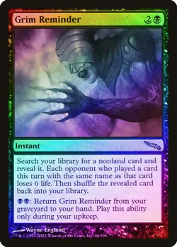 Grim Reminder FOIL Mirrodin PLD Black Rare MAGIC THE GATHERING CARD ABUGames - Image 1