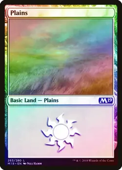Plains (263) FOIL Core Set 2019 / M19 PLD Basic Land MAGIC MTG CARD ABUGames - Image 1
