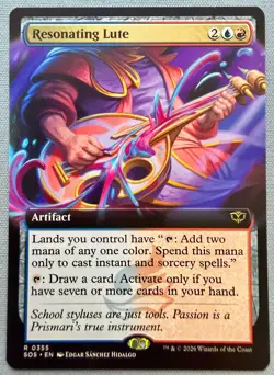Resonating Lute (Extended Art) - NM - MTG Secrets of Strixhaven SOS #355 Rare - Image 1