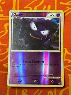 POKEMON TCG GASTLY 63/102 REVERSE HOLO COMMON EXCELLENT HGSS TRIUMPHANT - Image 1