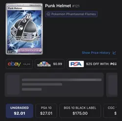 Pokemon Punk Helmet 121/094 Me02: Phantasmal Flames Ultra Rare Holo Trainer - Image 3