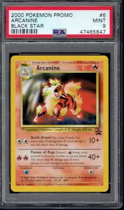 2000 Pokemon Arcanine 6/53 PSA 9 (WOTC Black Star Promos) - Image 1