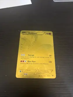 Pokemon Reshiram Legendary Treasures Gold Full Art #114 Lightly Played - Image 1