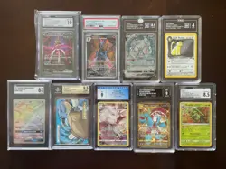 Pokemon TCG Graded Card Lot Of 9 PSA CGC SGC BGC TAG GMA FullArt Gold Rainbow IR - Image 1