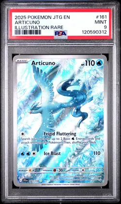 2025 POKEMON JTG EN-JOURNEY TOGETHER ILLUSTRATION RARE #161 ARTICUNO PSA 9 - Image 1