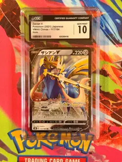 Pokemon TCG Zacian V 117/184 RR (Japanese) CGC Gem Mint 10 - Image 1