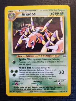 Pokemon TCG Ariados 27/111 Uncommon Neo Genesis Unlimited Lightly Played - Image 1