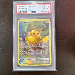 2023 POKEMON SWORD & SHIELD CROWN ZENITH #GG30 FULL ART PIKACHU PSA 10 GEM MINT - Image 1