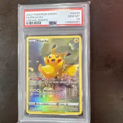 2023 POKEMON SWORD & SHIELD CROWN ZENITH #GG30 FULL ART PIKACHU PSA 10 GEM MINT - Image 2