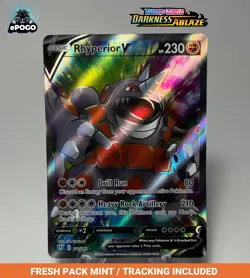 Rhyperior V 181/189 Full Art Pokemon TCG: Darkness Ablaze MINT SHIPS TODAY! - Image 1
