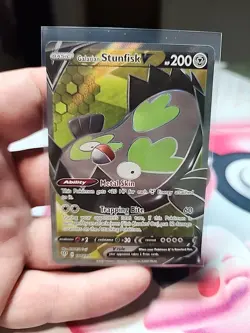 Pokemon TCG Galarian Stunfisk V Darkness Ablaze 184/189 Holo Full Art Ultra Rare - Image 1
