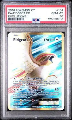 2016 POKEMON XY EVOLUTIONS #104 FULL ART/PIDGEOT EX PSA 10 - Image 1