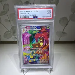 Pokemon Sawsbuck 166/162 SV05 Temporal Forces Illustration Rare Holo PSA 9 2024 - Image 1