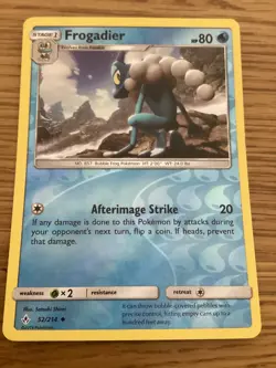 Frogadier Pokemon Card 52/214 Reverse Holo- Used - Sun & Moon - Unbroken Bonds - Image 1