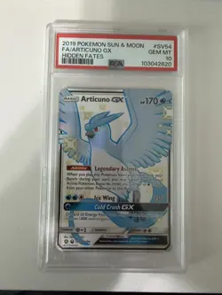 2019 POKEMON SUN & MOON HIDDEN FATES #SV54 FULL ART/ARTICUNO GX PSA 10 - Image 1