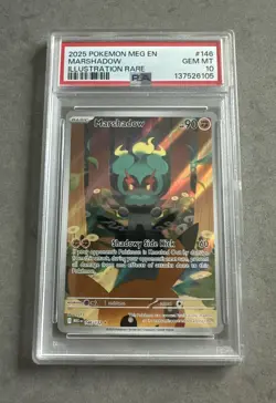 2025 POKEMON MEG EN-MEGA EVOLUTION ILLUSTRATION RARE #146 MARSHADOW PSA 10 GM - Image 1