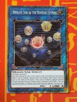 YUGIOH HIERATIC SEAL OF THE HEAVENLY SPHERES PLATINUM SECRET RARE NM RA02-EN039 - Image 1