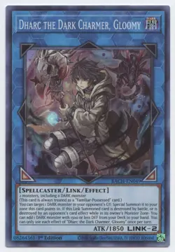 Dharc the Dark Charmer, Gloomy Yu-Gi-Oh! BACH-EN049 1st Super Rare - Image 1