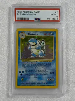 Blastoise 2/102 Base Set Holo Rare Pokemon Card PSA 6 EX-MT - Image 3