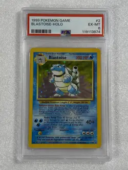Blastoise 2/102 Base Set Holo Rare Pokemon Card PSA 6 EX-MT - Image 4