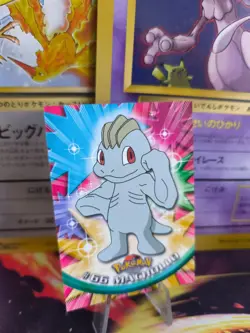 Pokemon Karte Card Machollo Machop Topps Series 1 Blue Logo NM - Image 1