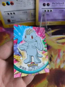 Pokemon Karte Card Machollo Machop Topps Series 1 Blue Logo NM - Image 3